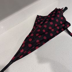 Extra Large Black Umbrella With Red Polka dots 