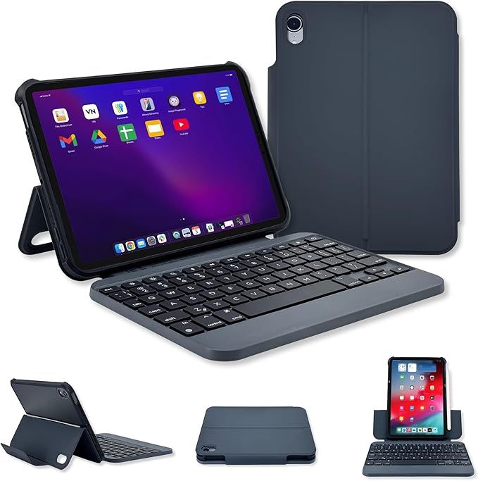 Macally Keyboard Case for iPad mini 7 (A17 Pro, 2024) and 6 (2021) 8.3-inch