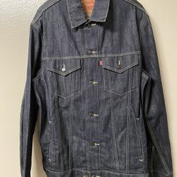 Levi’s Denim Jean Trucker Jacket Dark Blue Wash Men’s Size XXL