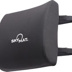 SKY SOLUTIONS Lumbar Support Pillow - Lower Back and Seat Support for Chair, Car, Couch - BLK (NEW)