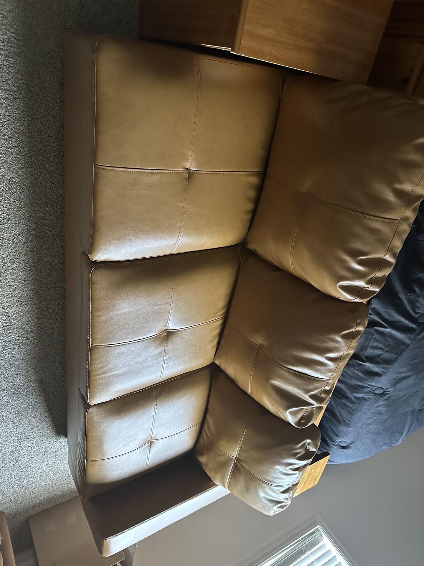 Leather L-shape Couch Ect.
