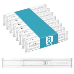 Vtopmart 8 Pack Shallow Drawer Dividers, 2.36" High 12.5"-20.8" Adjustable Expandable Kitchen Drawer Organizer, Clear Plastic Organizer Separators for