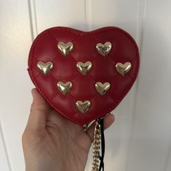 Juicy Couture Red Heart Zipper Wristlet Wallet 