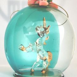 Unicorn  Glass Orniment-Gold Trim 