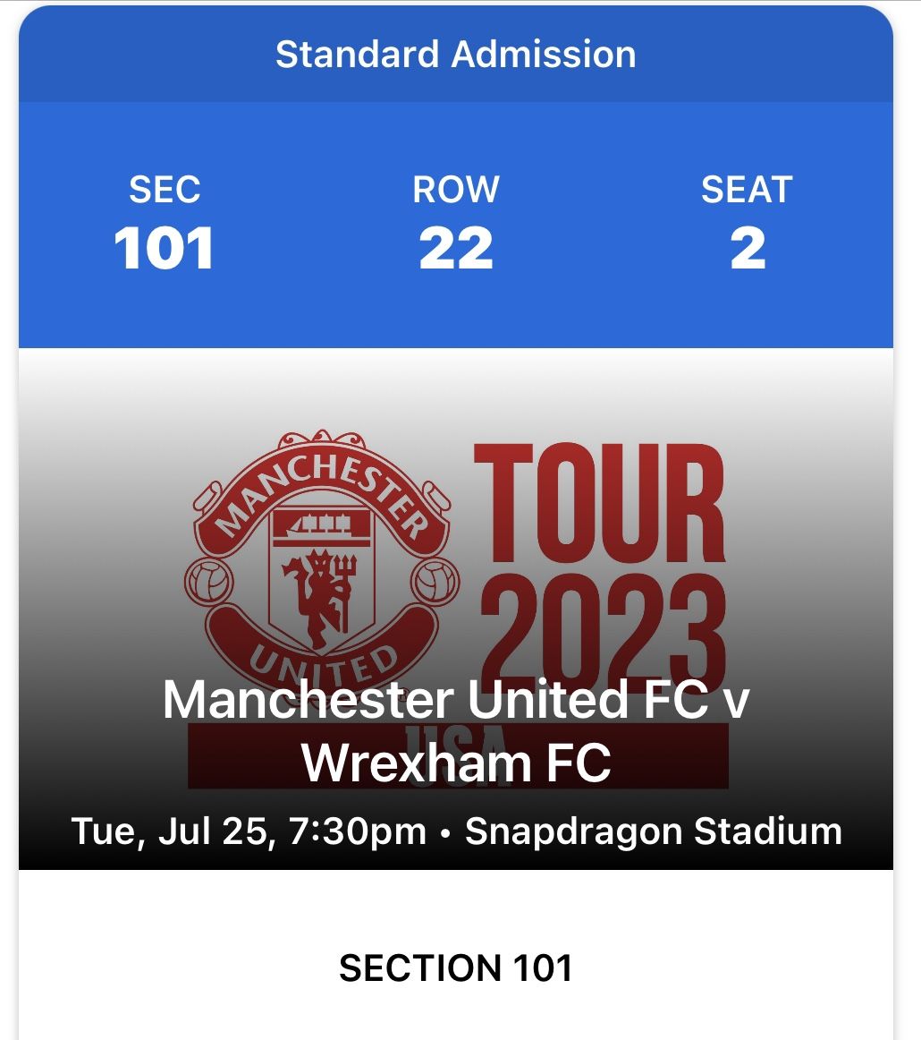Manchester United FC Vs Wrexham FC tix