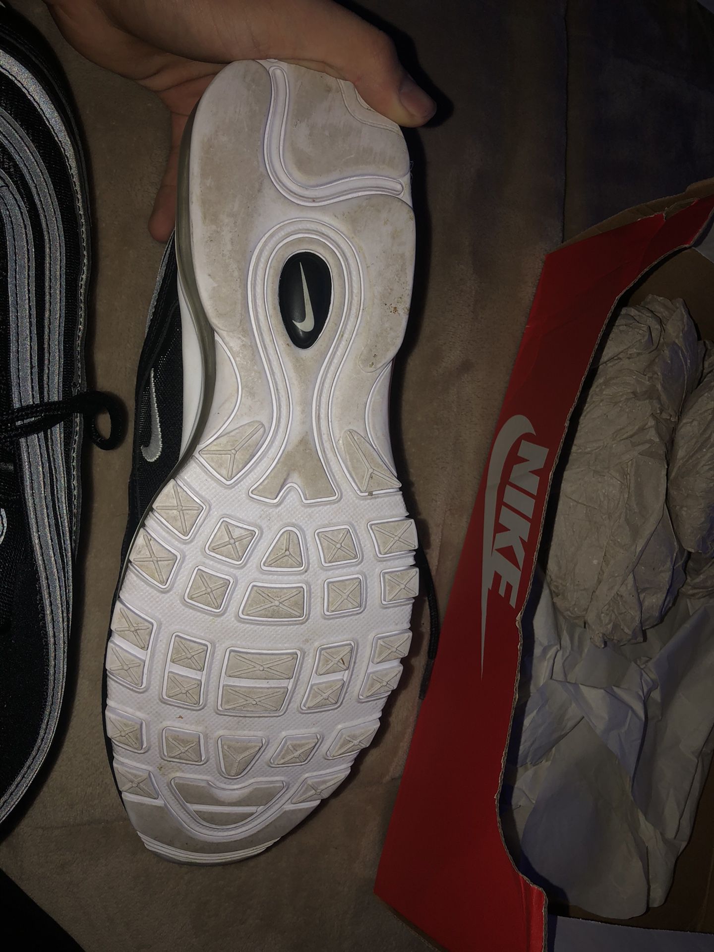 Nike Air max 97 good condition only dirty place in the shoes is the soles.worn a couple times then I never wore them again
