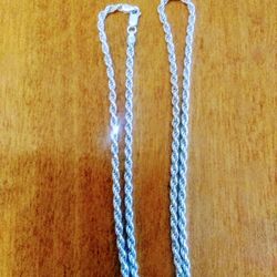 Beautiful ❤️ 925  Silver Rope Chain 20" Long.🆕🆕🆕