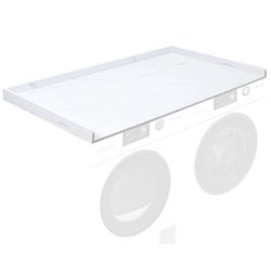 Washer Dryer Countertop, 54" x 27.5" Wood Shelf Topper with Edge, Laundry Cover Guard Organizer for Hamper & Storage-White