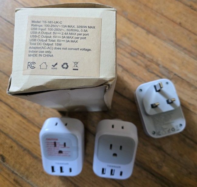 Travel Adapters With 4 Outlets $15. Pick-up In Aurora.