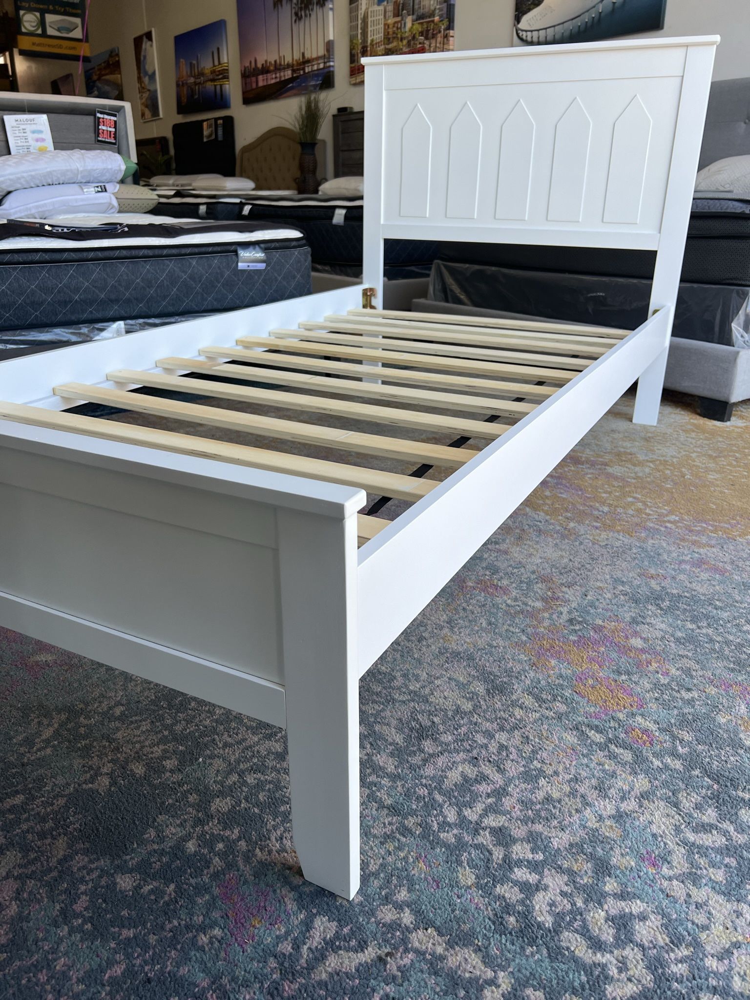 NEW Twin Wooden Platform Bed Frame 