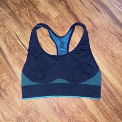 Victoria Secret Pink seamless racerback sport bra Women size Medium navy Lightly