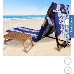 2 beach lounger with tray table