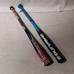 2 Rawlings Bats, Includes (1- 27" Softball, 1-26" USA Baseball)