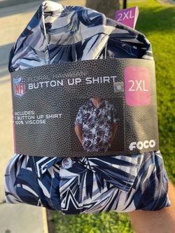 FOCO NFL Dallas Cowboys Floral Hawaiian Button Up Shirt 2XL