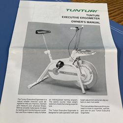 Owners  Manual for Tunturi erogometer