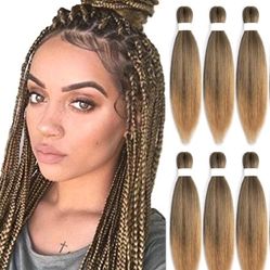 Braiding Hair Pre Stretched Crochet Honey Blonde #27 6 Packs 20" New