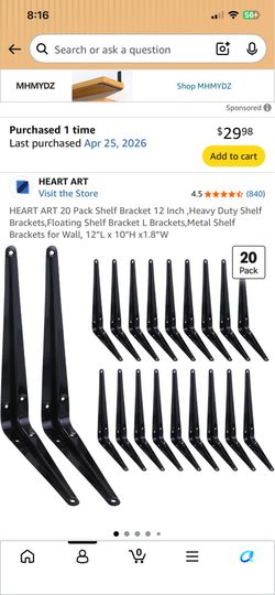 Brand New heavy duty metal brackets for shelving