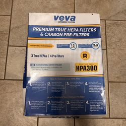 VEVA Premium HEPA Replacement Filter 3 Pack Including 4 Precut HPA300