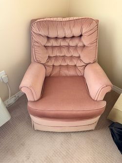 Pink Tufted Upholstered Armchair