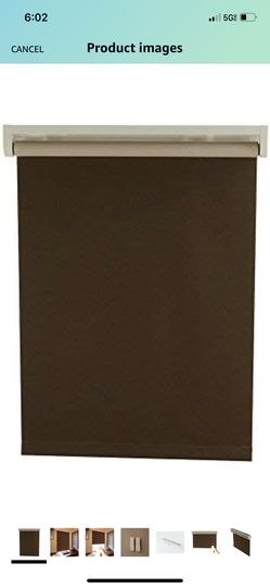 Godear Design Cordless Roller Shades, Motorized-Remote, Blackout Sunscreen Window Roller Blinds (35" x 72", Brown)