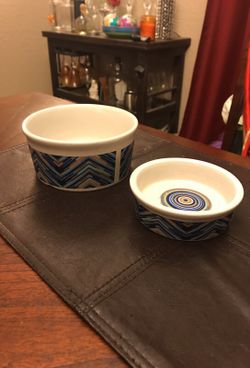 Ceramic food and water dog bowl