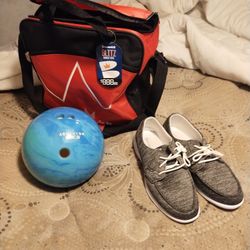 Brunswick 8lb Bowling Ball And Women's Size 11 Shoes