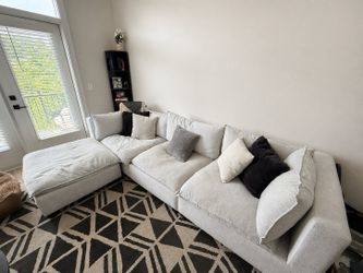 Modern Oversized Modular Sectional Couch-Light Gray