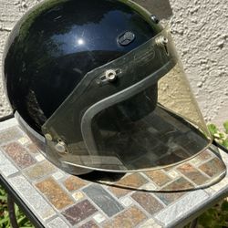 Black Motorcycle Helmet With Face Shield Size Medium
