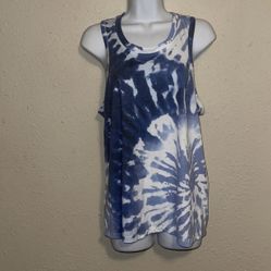 Terra & Sky sleeveless shirt blue/white tie dye size 14W