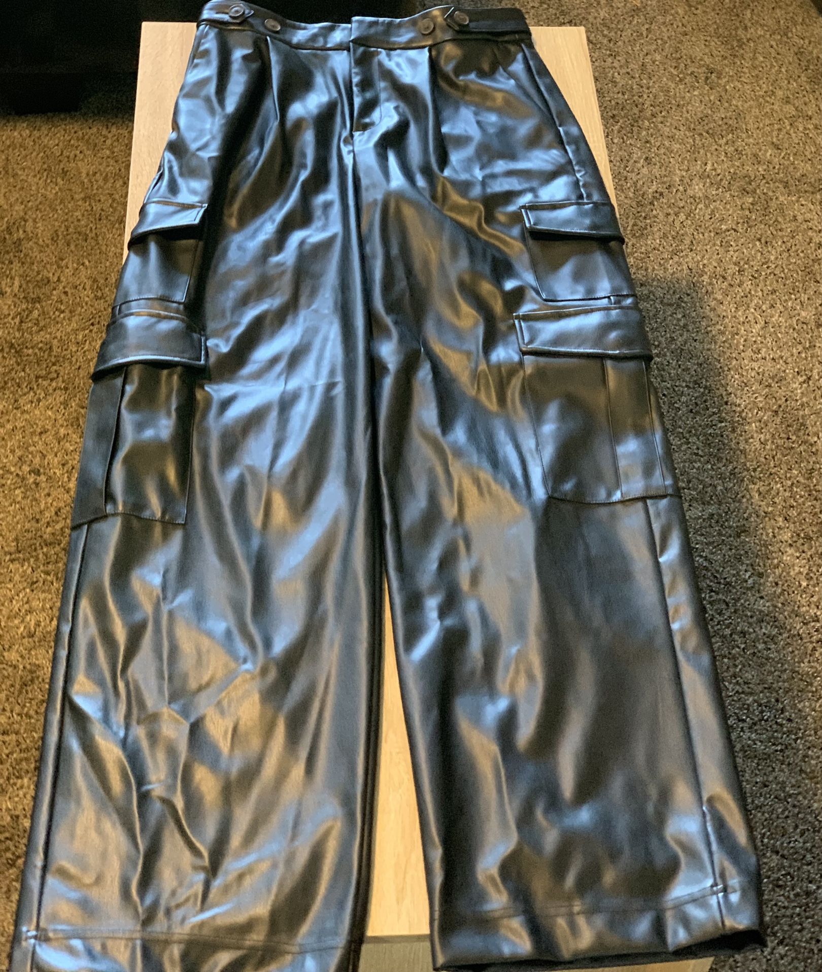 Faux Leather Pants , Size 4