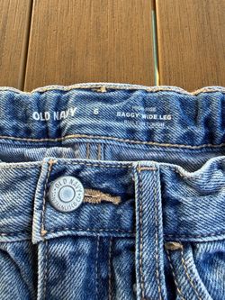 Girls Old Navy High-Rise Baggy Wide Leg Jeans Size 6