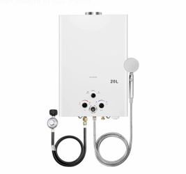NEW Tankless Water Heater Propane 5.26GPM 20L Outdoor Portable Gas Hot Water Heater with Digital Display Multi-Protection for Camping Trips Boat Cabin