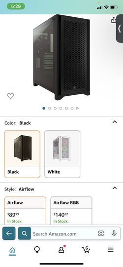  Corsair 4000D Airflow Tempered Glass Mid-Tower ATX PC