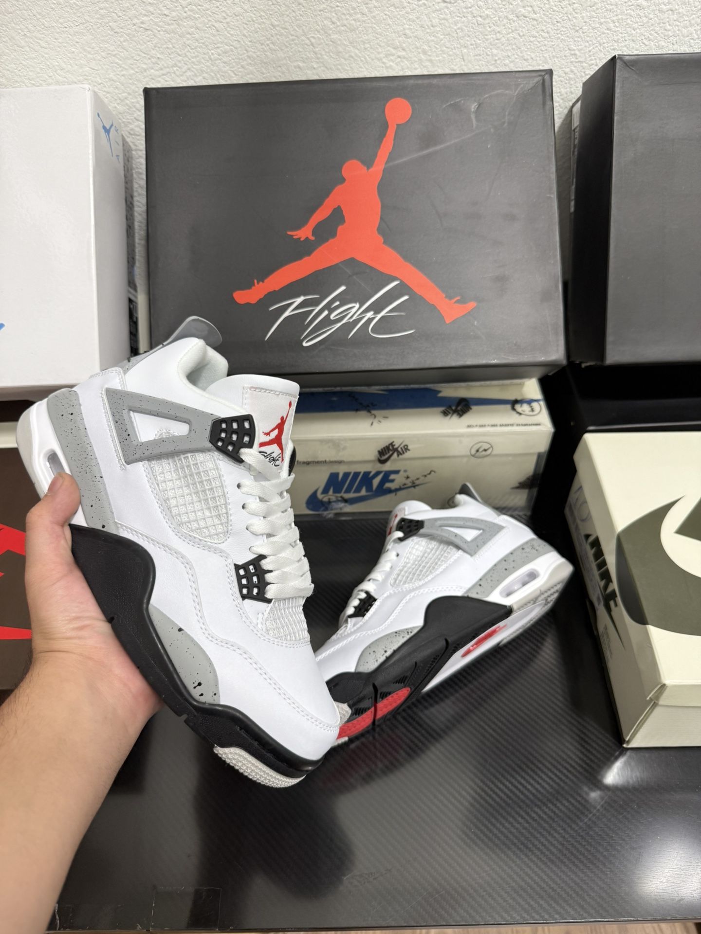 Aj4 Nike Air jordan 4 retro white cement size 7,7.5,8,8.5,9,9.5,10,10.5,11,12 