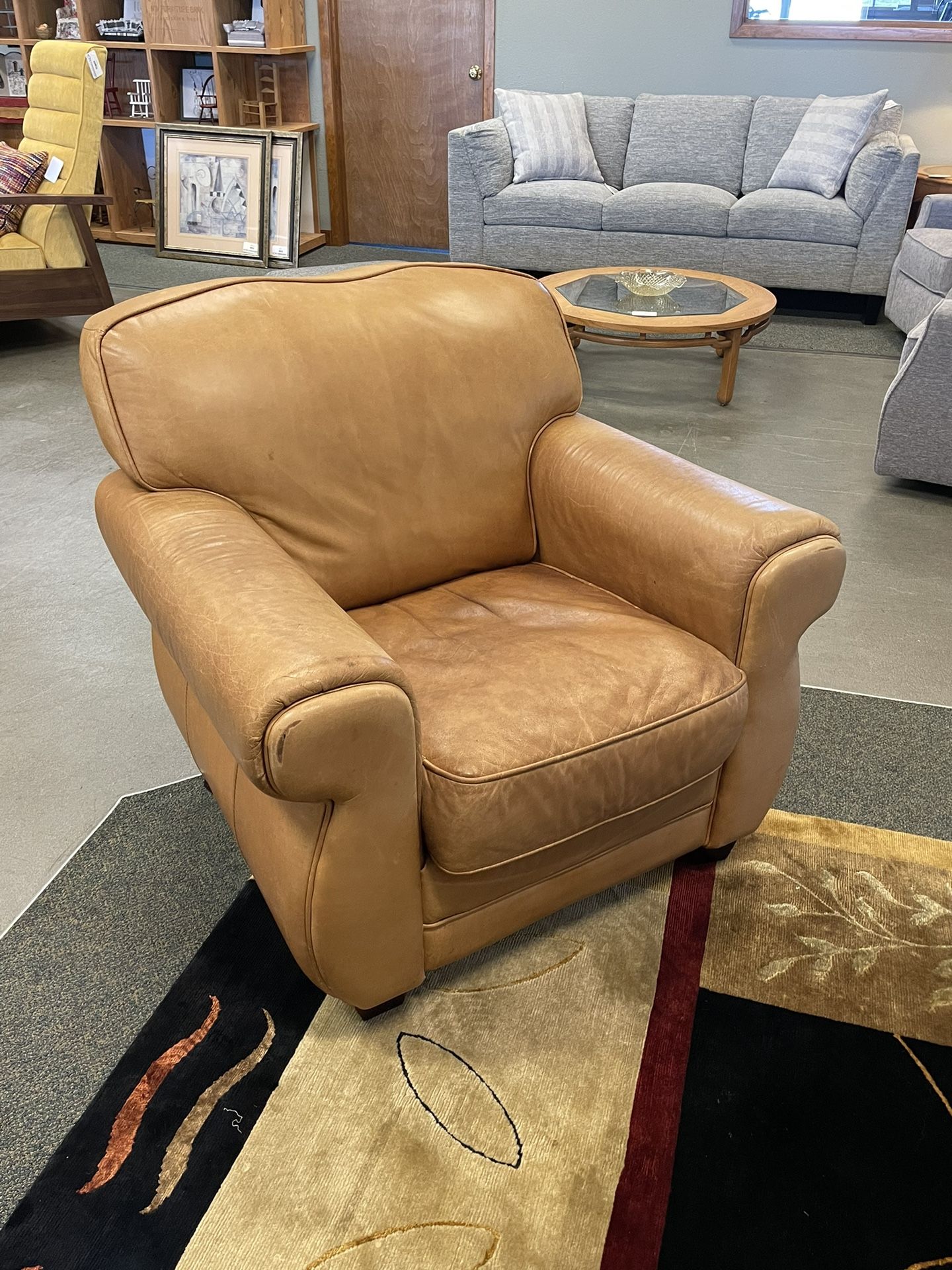 Distressed Leather Armchair