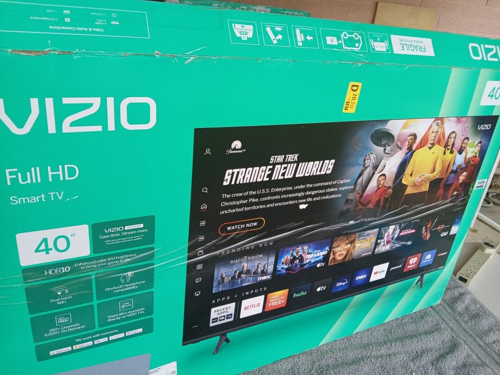 Vizio 40" Smart Tv New