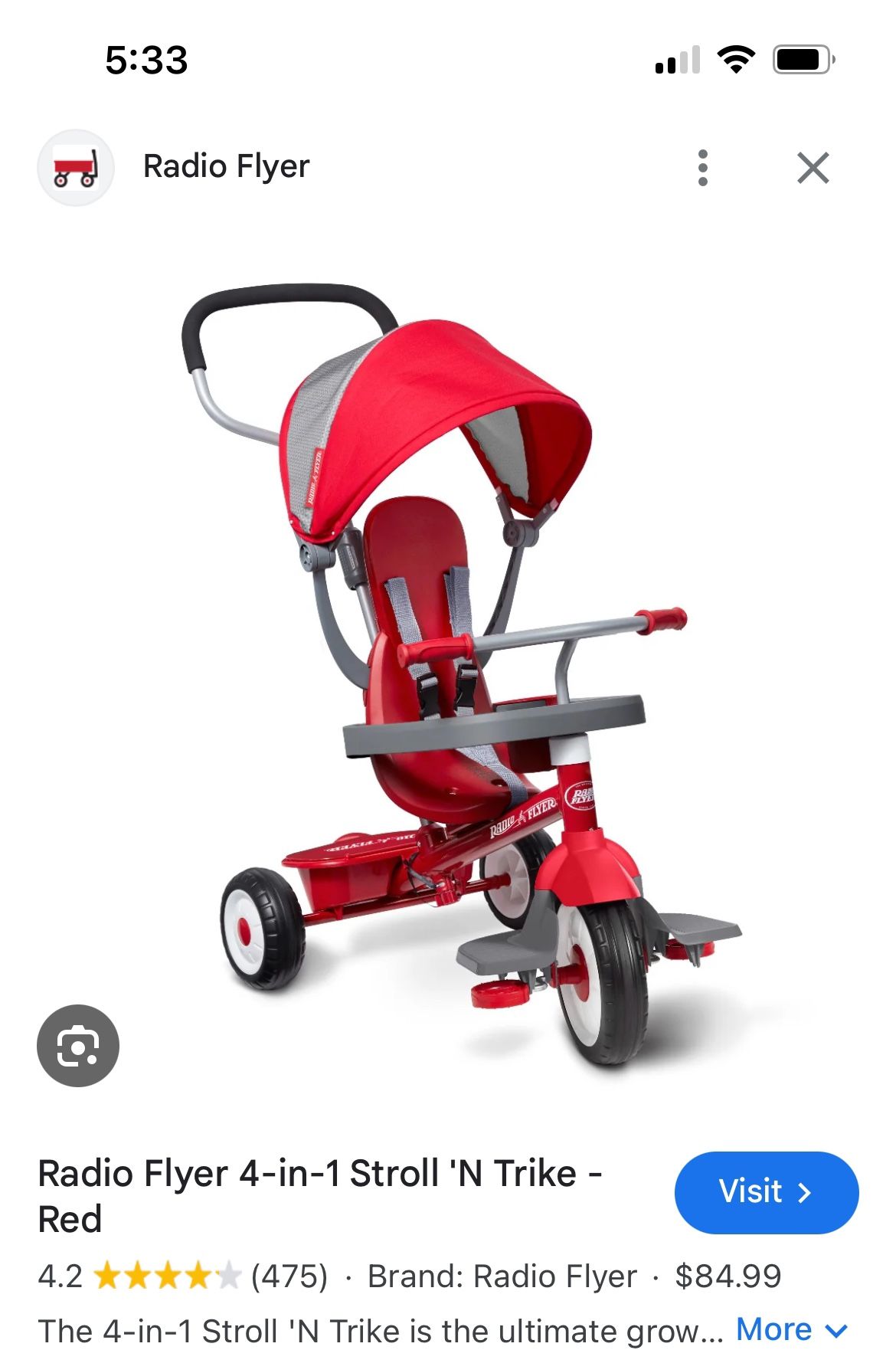 Radio Flyer Tricycle Handlebars