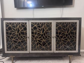 Modern Buffet Cabinet / TV Stand – Storage + Wine Rack – $130 OBO