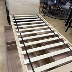 Twin Platform Bed Frame ( Drawers On Both Sides) 