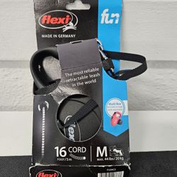 Flexi Fun Retractable Dog Leash - Black (10-16 ft)