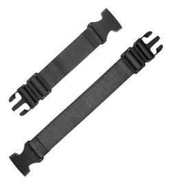2-Piece Fanny Pack Extender Strap Black Buckle Extension Set