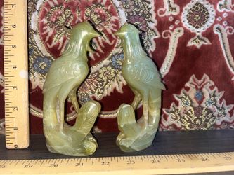 Vintage Asian  Carved Stone Birds