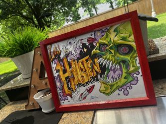 Houston art piece framed