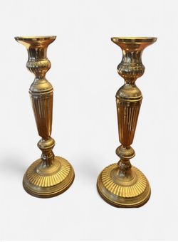 Set Of Brass Candle Holders