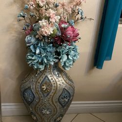 Large Floor Vase W/ Flowers