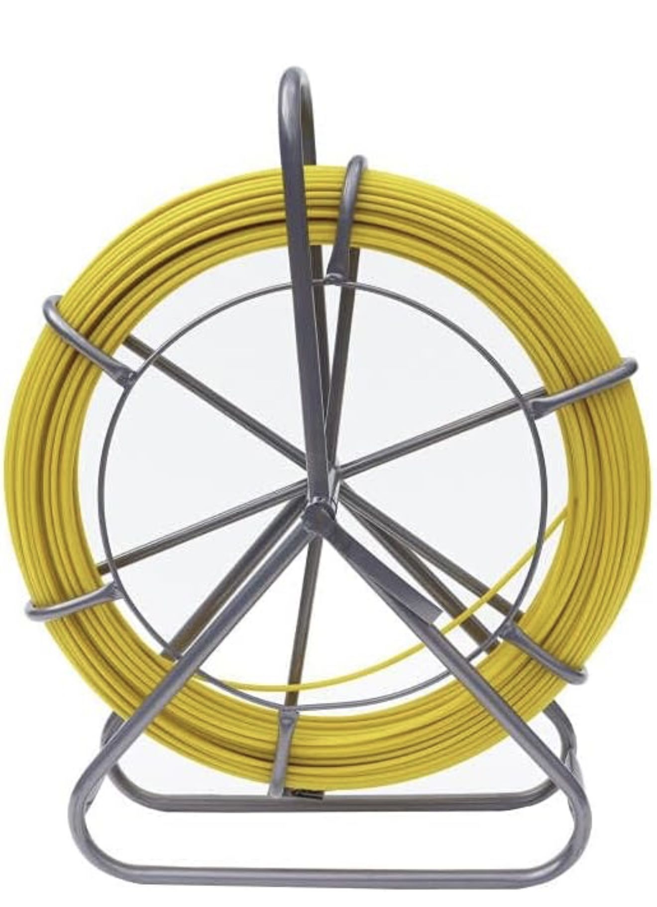 425ft Durable Fiberglass Fish Tape - 1/4'' Diameter, Cable Puller Duct Rodder Fishtape Wire Puller, Cable Running Rod with Brake, Ideal for Telecom, E