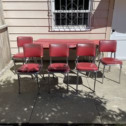 MCM Formica Dinning Table Set 5 Chairs And Side Table 