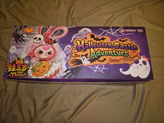 CASE OF BABY THREE HALLOWEEN CASTLE ADVENTURE PLUSH ART TOY DOLLS LIKE NEW COMPLETE SET LABUBU $100 OBO