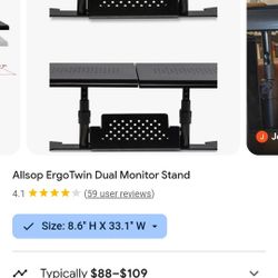 Dual Ergotwin Dual Monitor/Laptop Stand