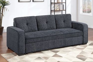 Convertible Sofa Sleeper Sofa with Pull-Out Bed  Color: Dark Gray